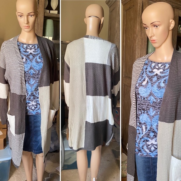 Long Color Block Cardigan - Picture 5 of 5